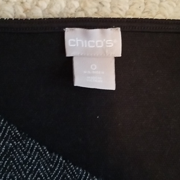Chico's Asymmetrical Neckline Top Size 0 - Picture 3 of 5